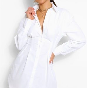 Princess Polly White Button Down Dress Size Xs.